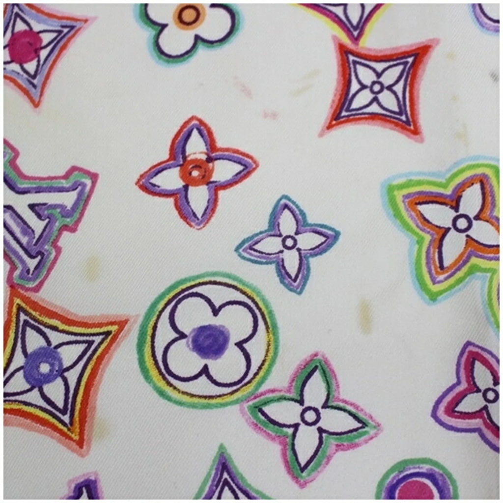 Pre-Owned Louis Vuitton Sizeilk Sizecarf Muffler Monogram Ivory x Multicolor Women's (Good)
