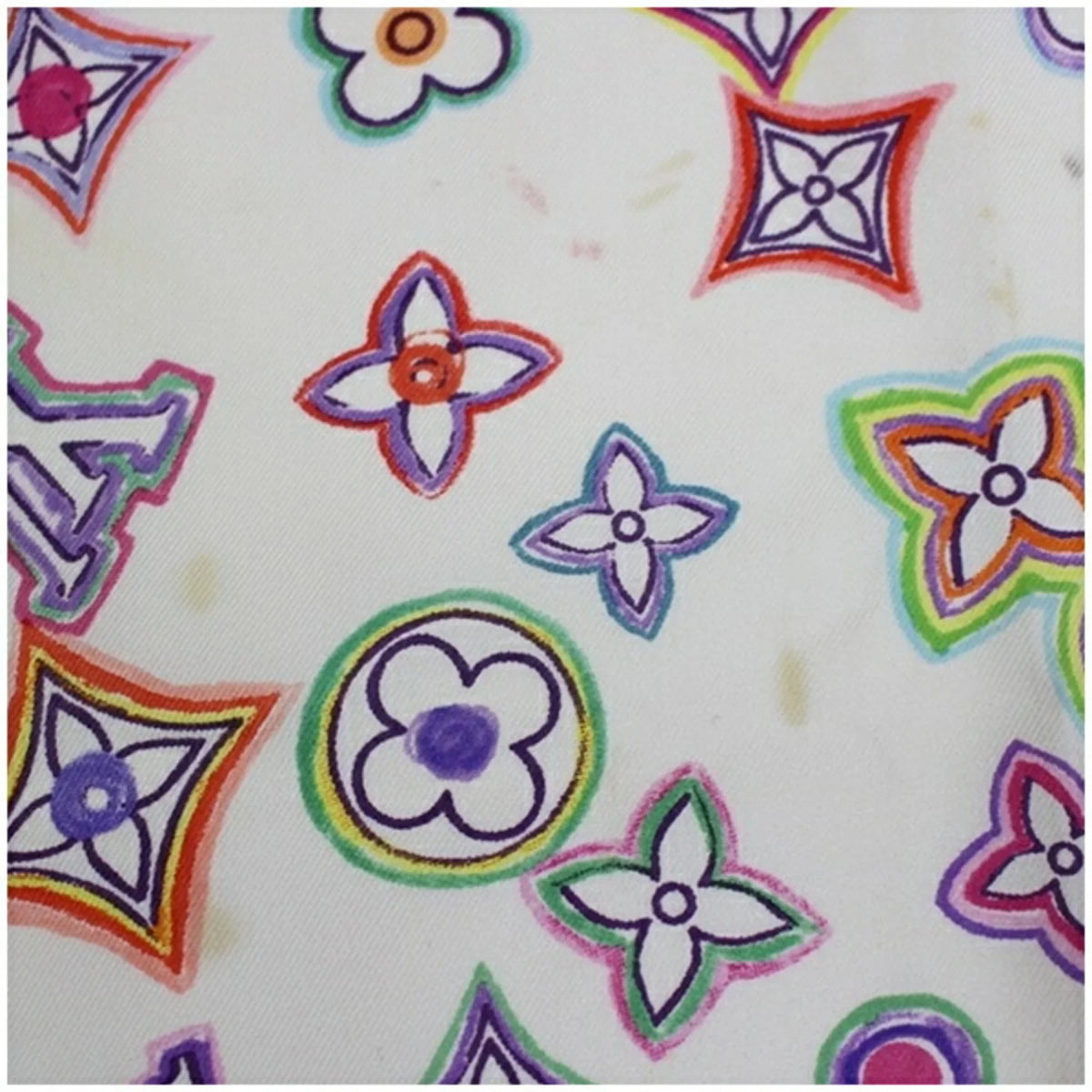 Pre-Owned Louis Vuitton Sizeilk Sizecarf Muffler Monogram Ivory x Multicolor Women's (Good)