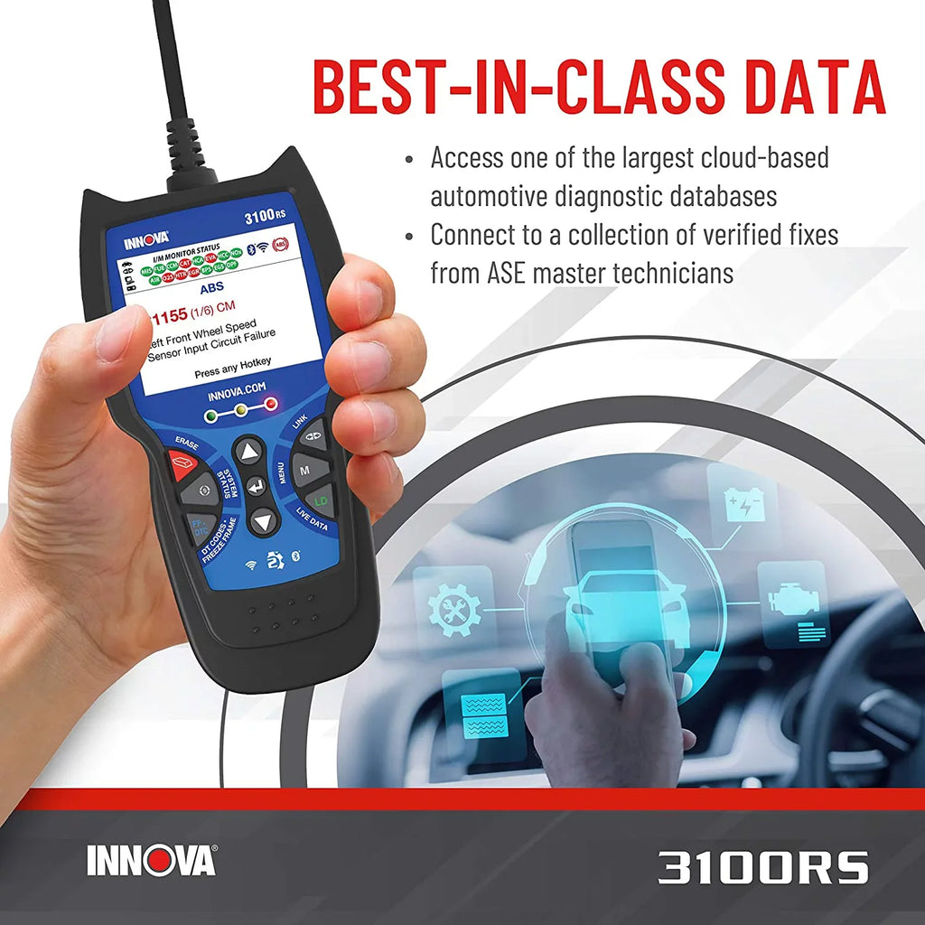 INNOVA 3100RSize FixAssist Bluetooth Code Reader Vehicle Diagnostic Sizecanner